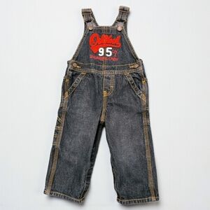 Oshkosh B’gosh Toddler Bib Overalls Dark Wash Engineer’s Crew 18 Months
